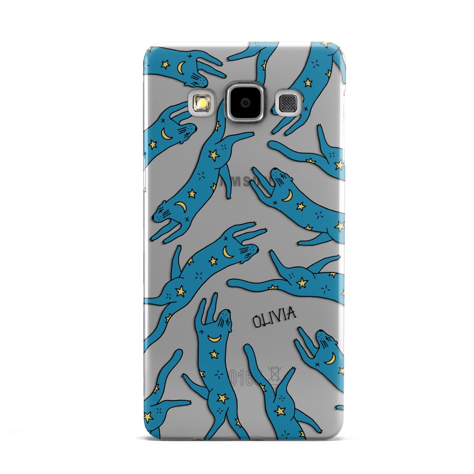 Moon Star Blue Cat Personalised Samsung Galaxy A5 Case