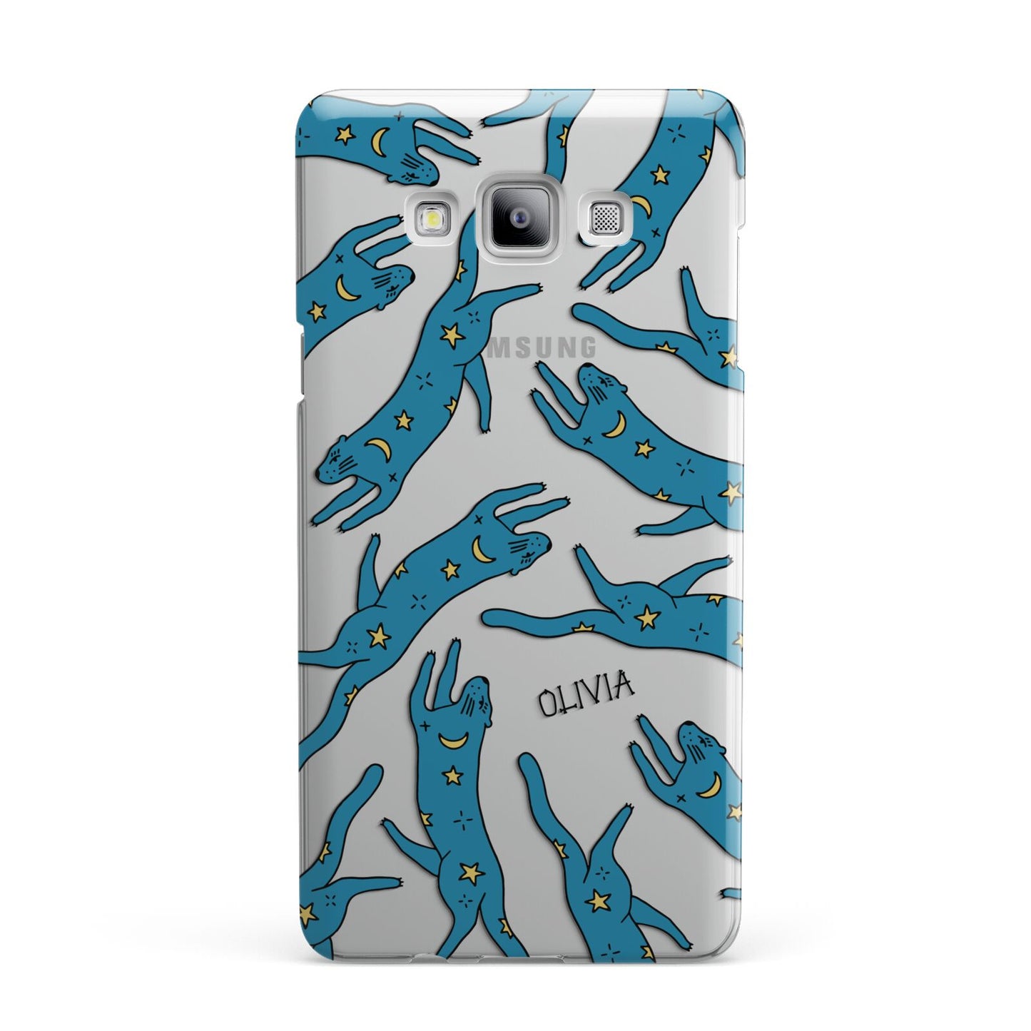 Moon Star Blue Cat Personalised Samsung Galaxy A7 2015 Case