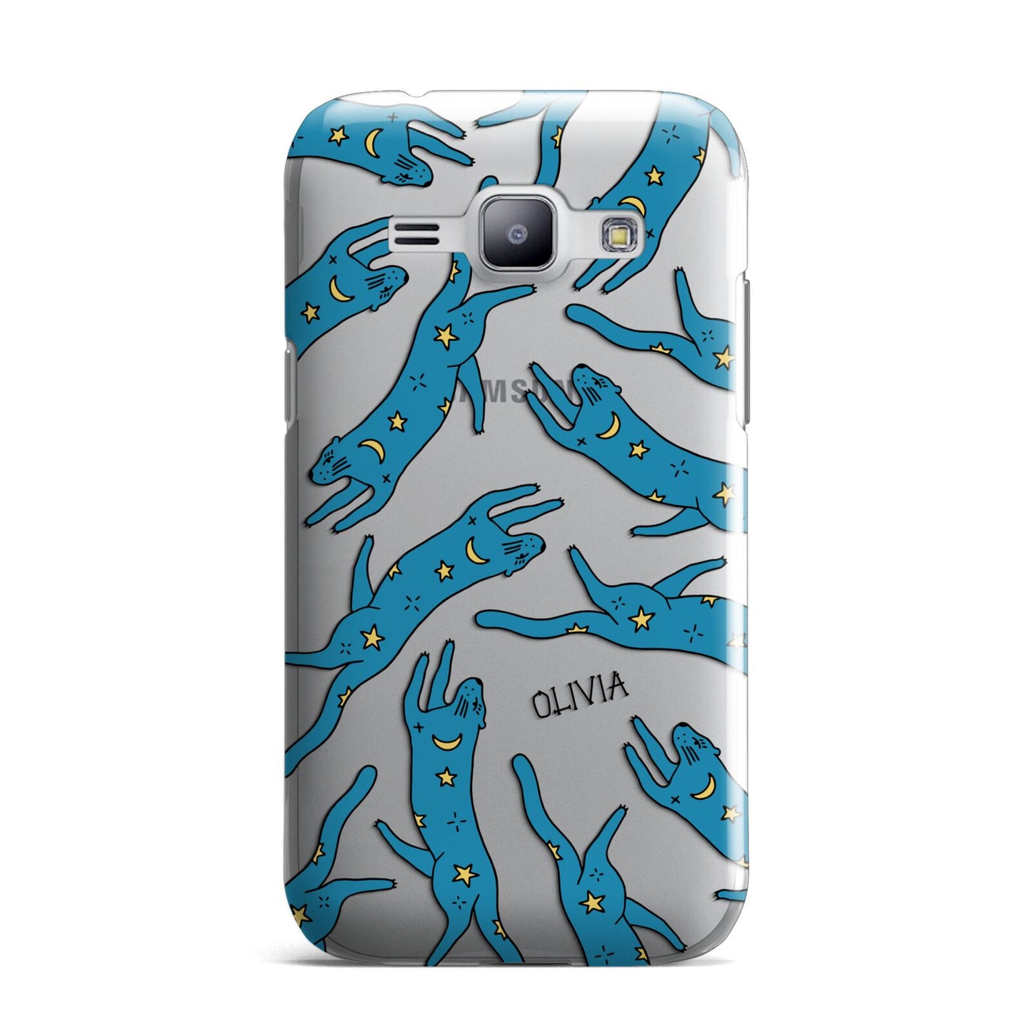 Moon Star Blue Cat Personalised Samsung Galaxy J1 2015 Case