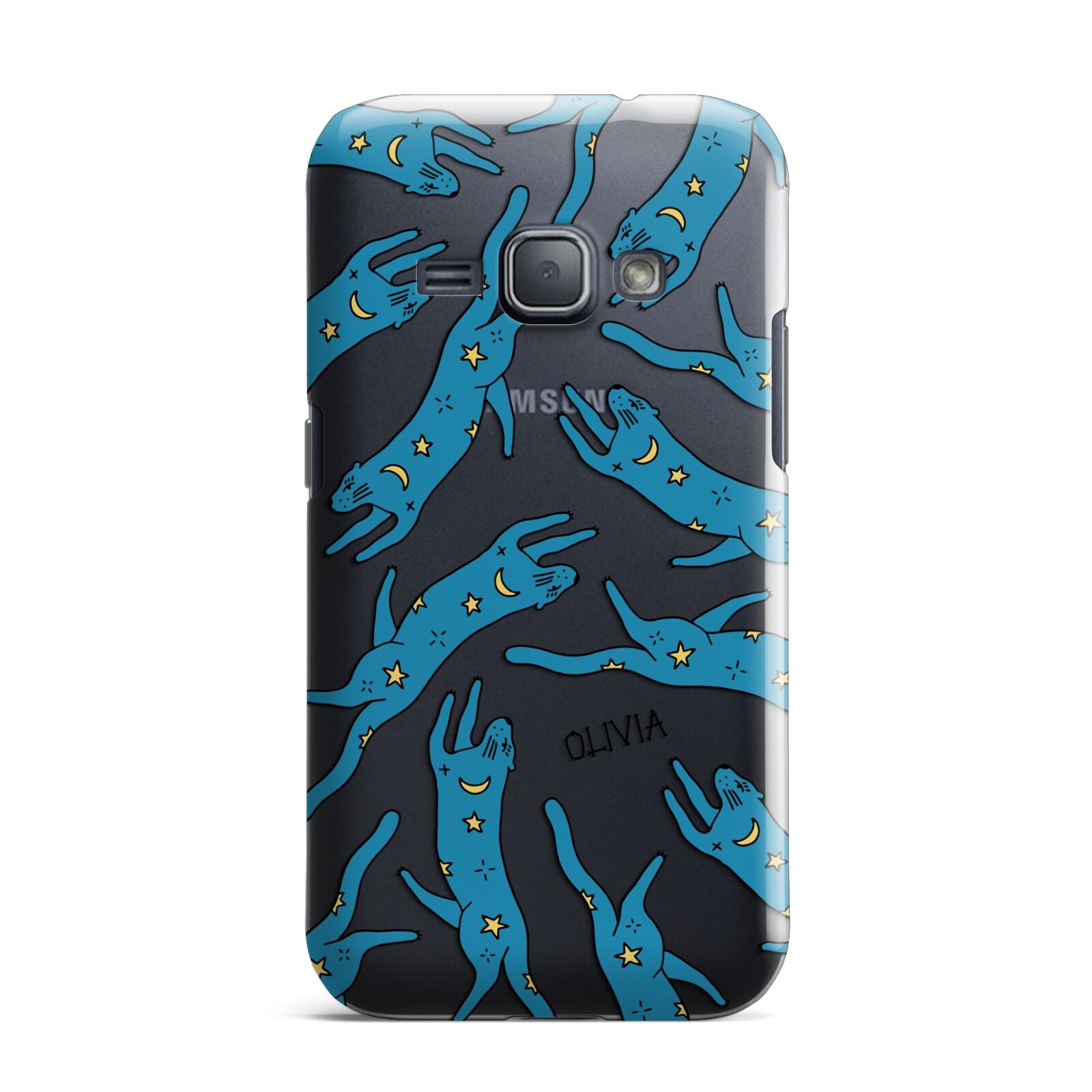 Moon Star Blue Cat Personalised Samsung Galaxy J1 2016 Case