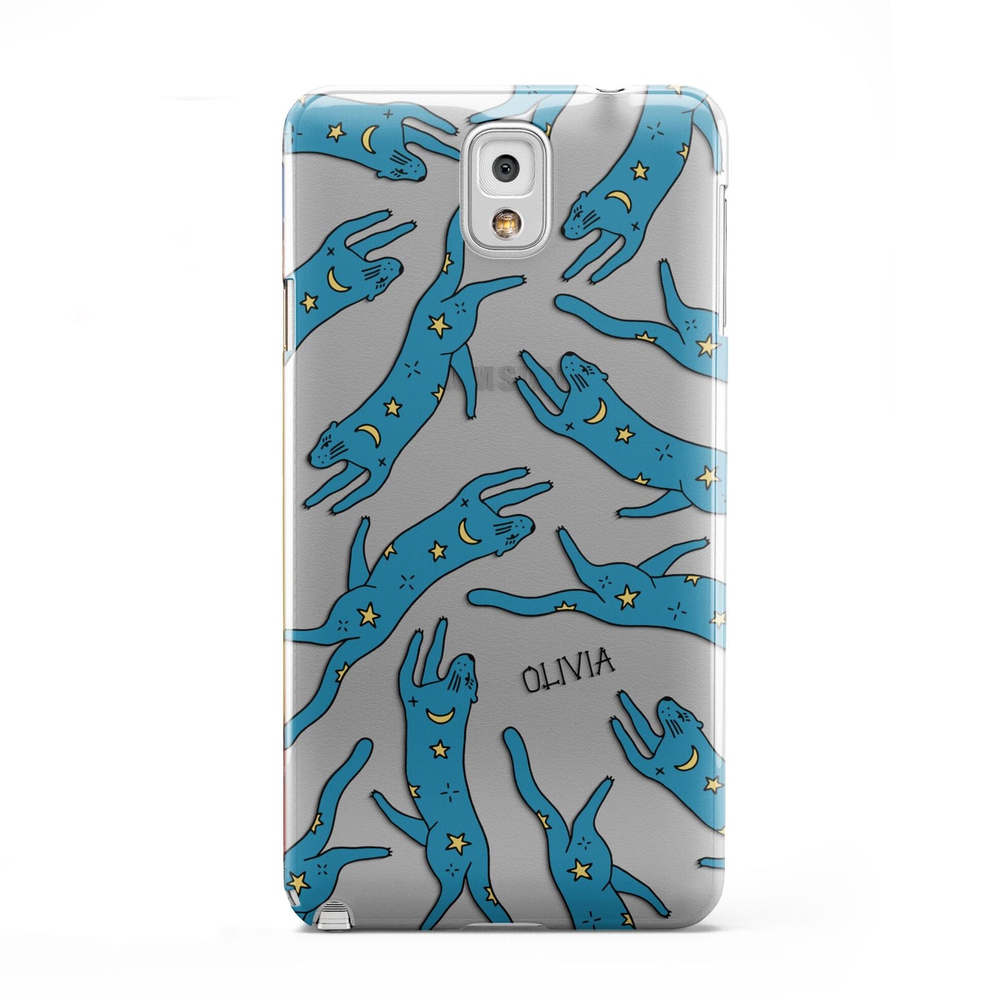 Moon Star Blue Cat Personalised Samsung Galaxy Note 3 Case