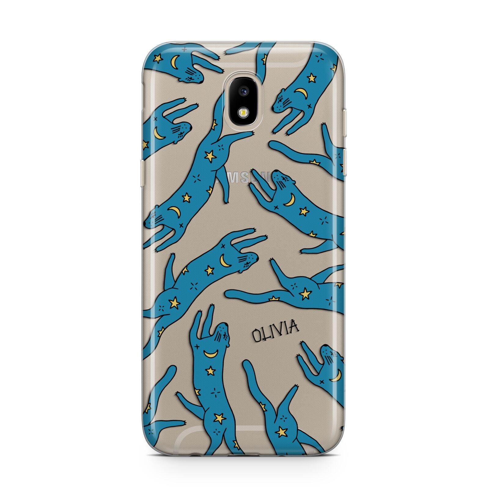 Moon Star Blue Cat Personalised Samsung J5 2017 Case