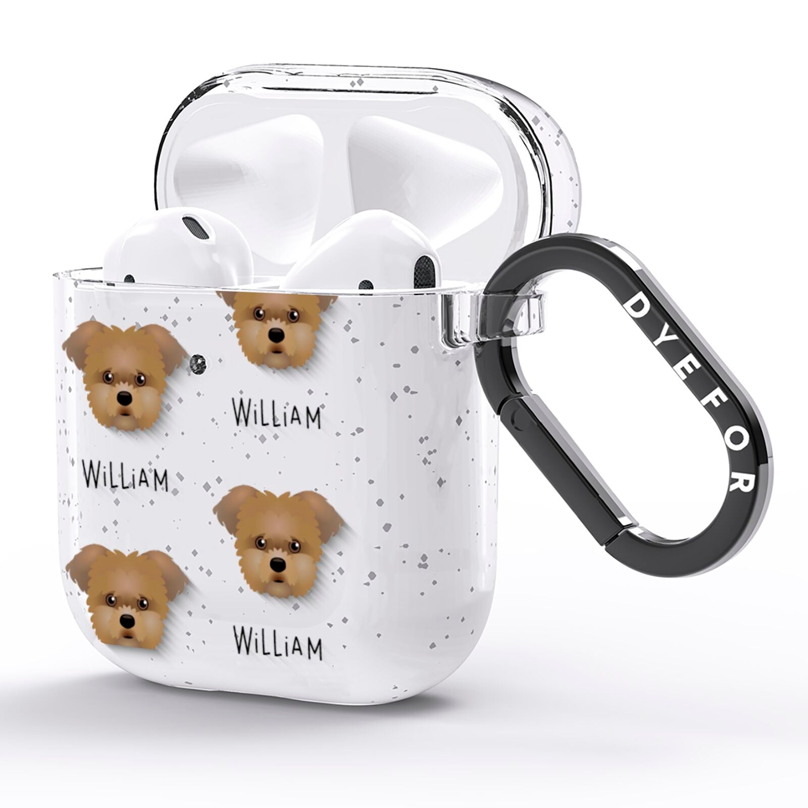 Morkie Icon with Name AirPods Glitter Case Side Image