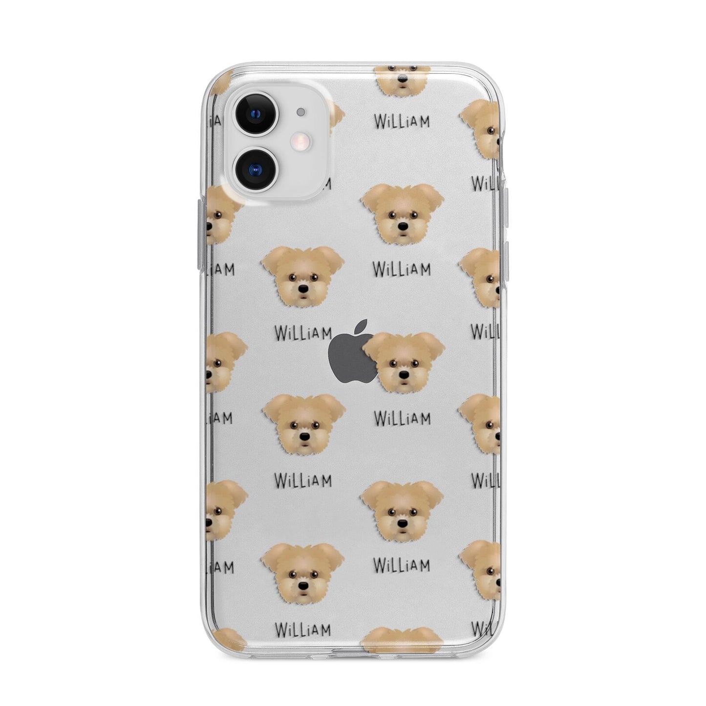 Morkie Icon with Name Apple iPhone 11 in White with Bumper Case