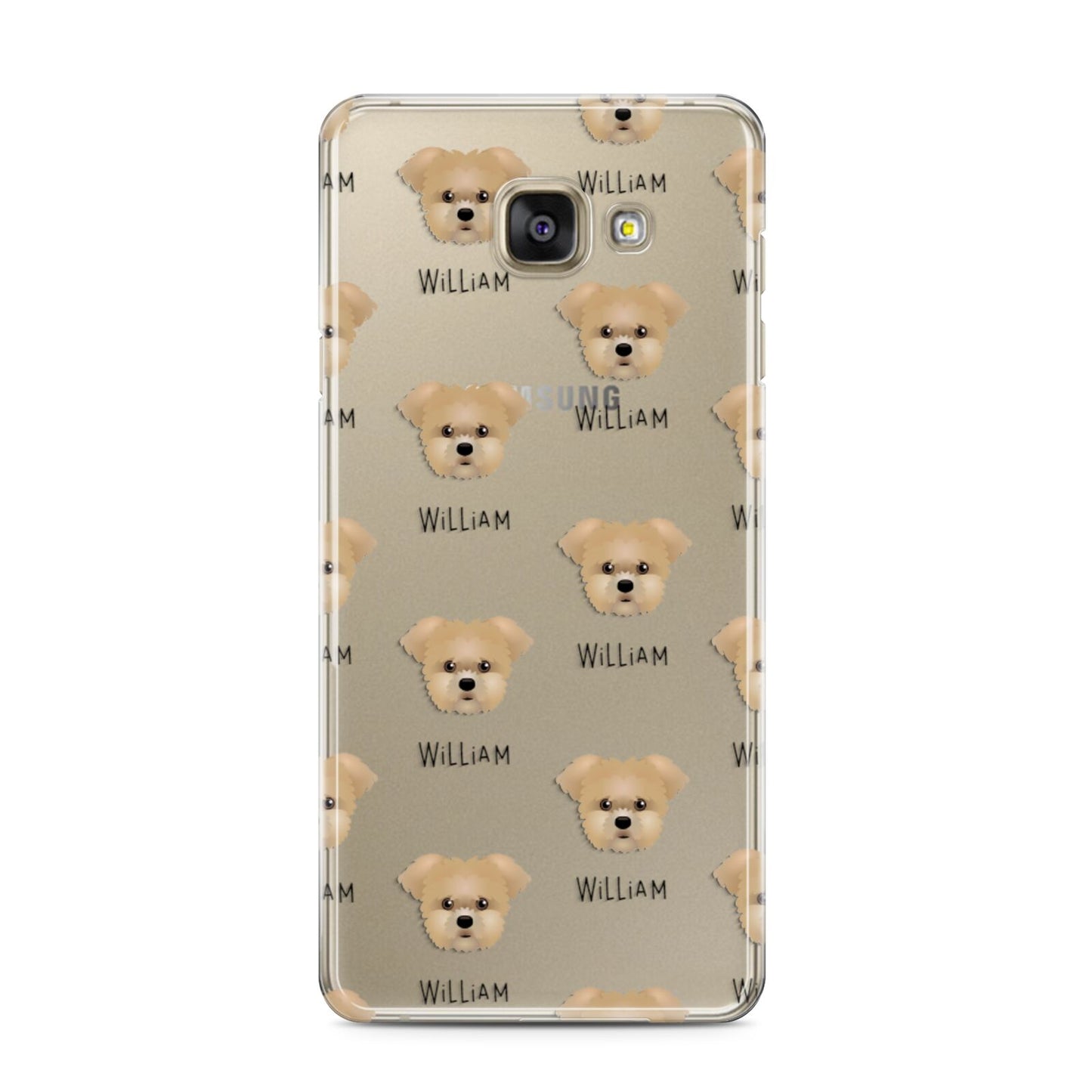 Morkie Icon with Name Samsung Galaxy A3 2016 Case on gold phone