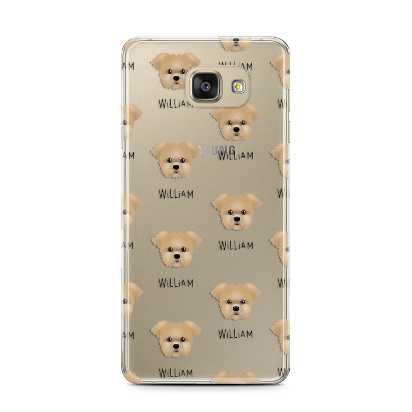 Morkie Icon with Name Samsung Galaxy A7 2016 Case on gold phone