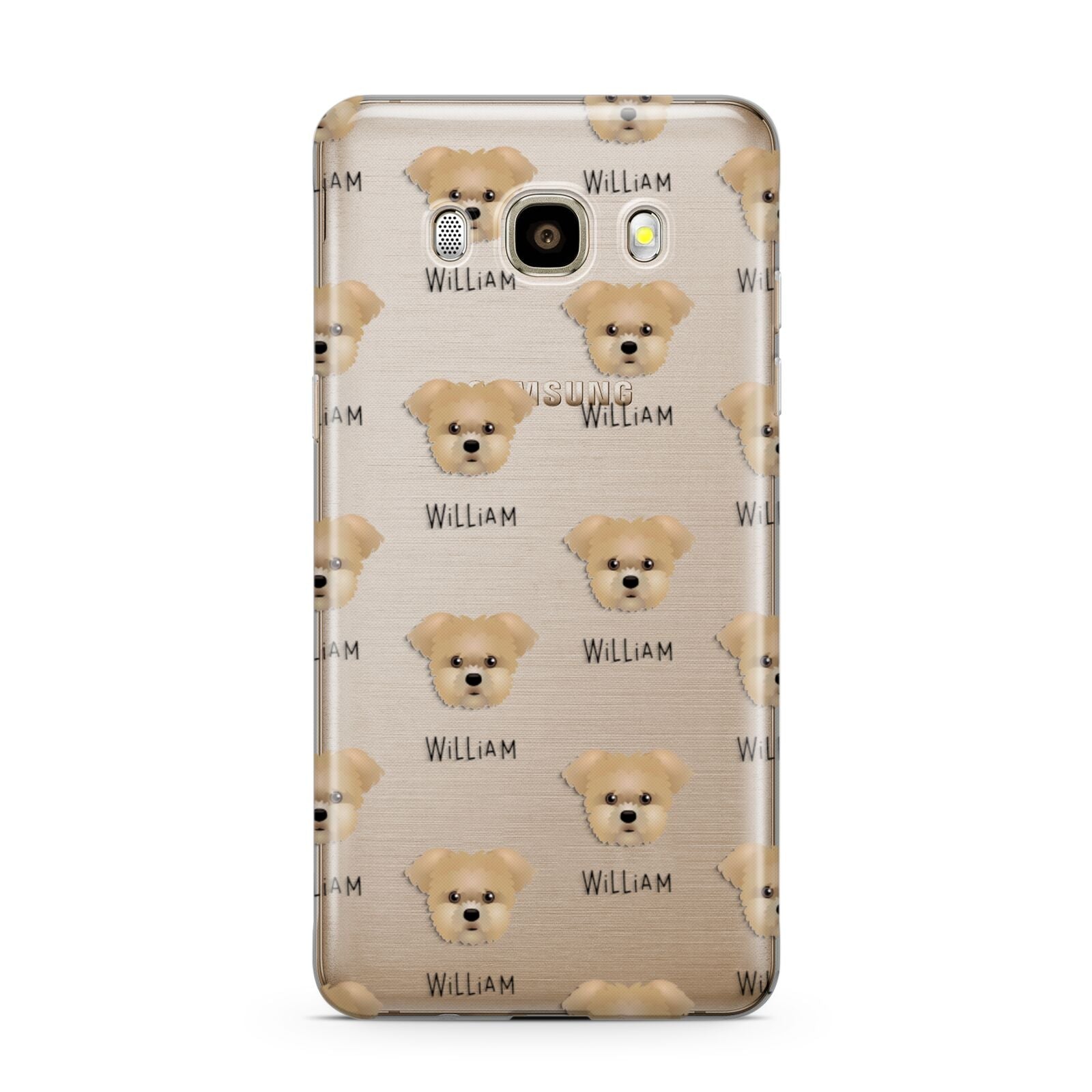 Morkie Icon with Name Samsung Galaxy J7 2016 Case on gold phone
