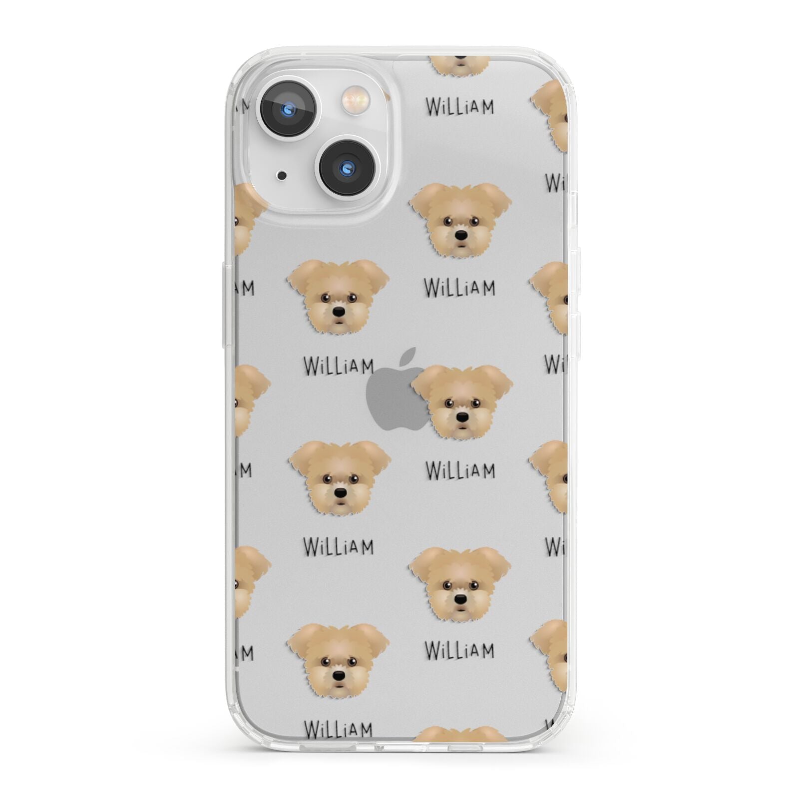 Morkie Icon with Name iPhone 13 Clear Bumper Case