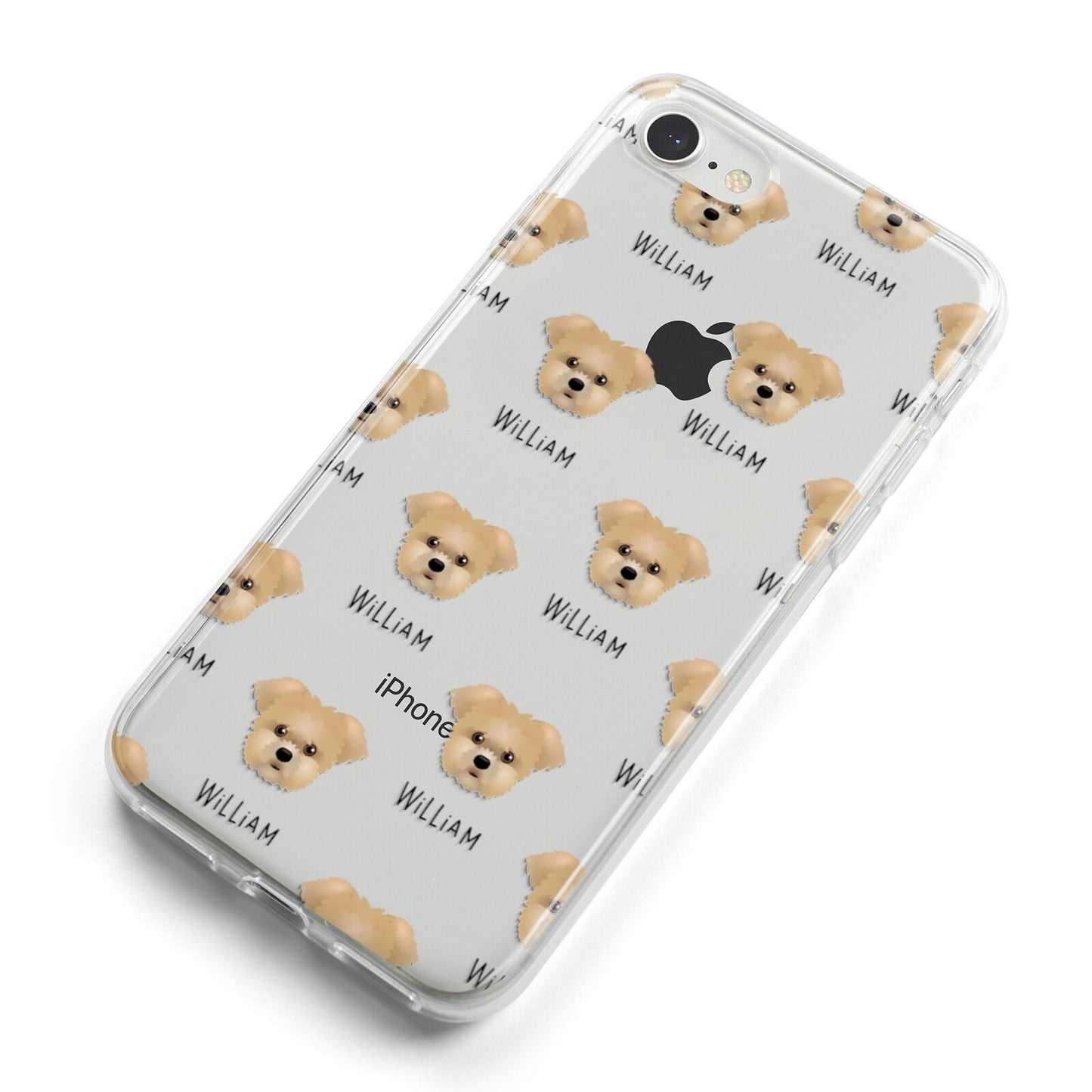 Morkie Icon with Name iPhone 8 Bumper Case on Silver iPhone Alternative Image