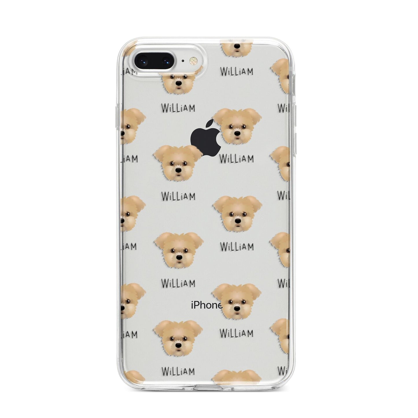 Morkie Icon with Name iPhone 8 Plus Bumper Case on Silver iPhone
