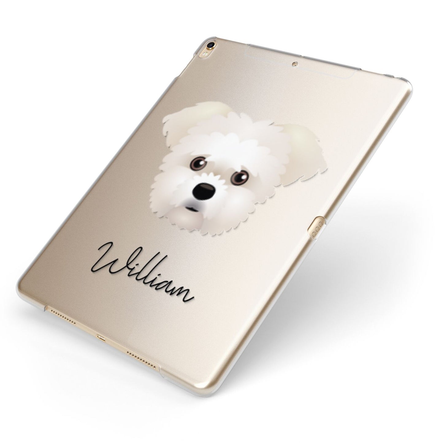 Morkie Personalised Apple iPad Case on Gold iPad Side View