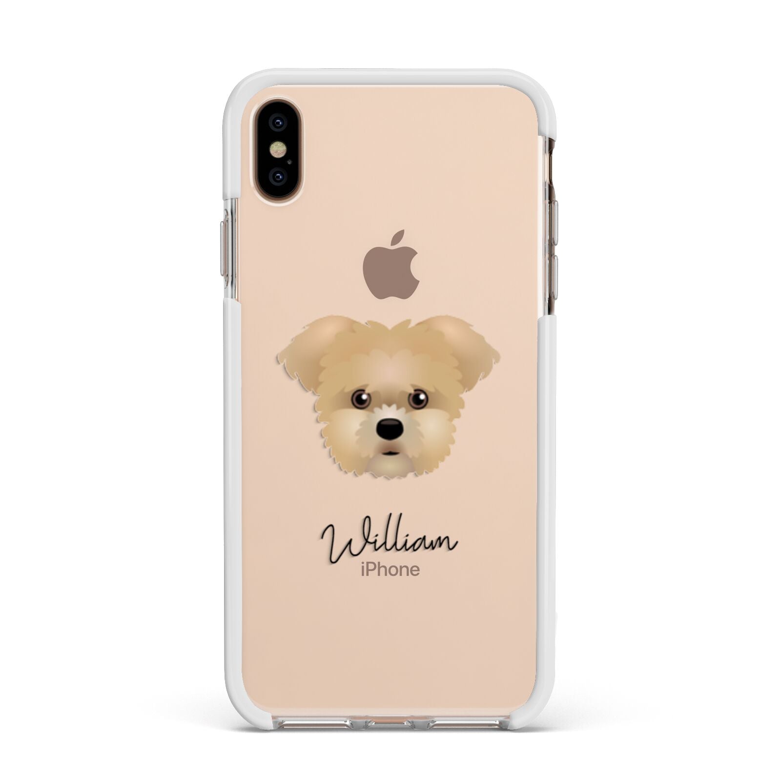 Morkie Personalised Apple iPhone Xs Max Impact Case White Edge on Gold Phone