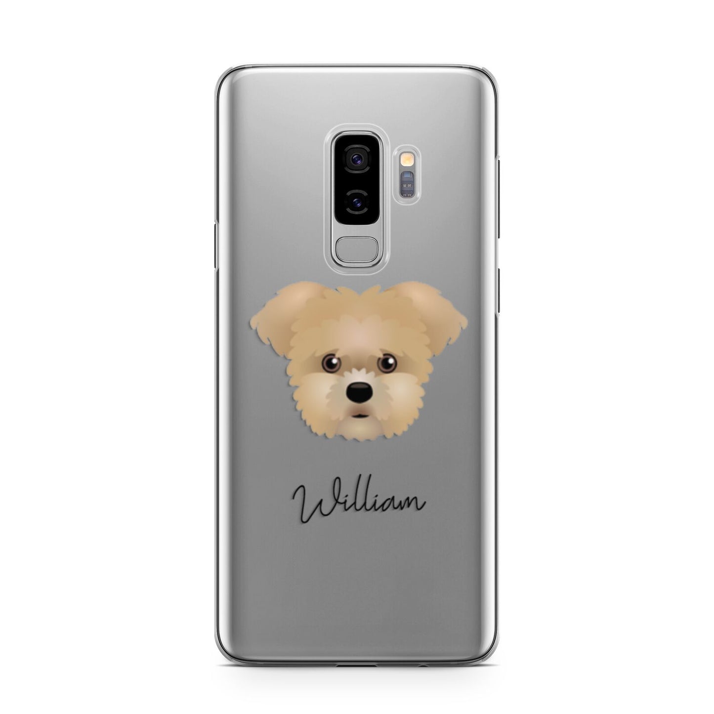 Morkie Personalised Samsung Galaxy S9 Plus Case on Silver phone