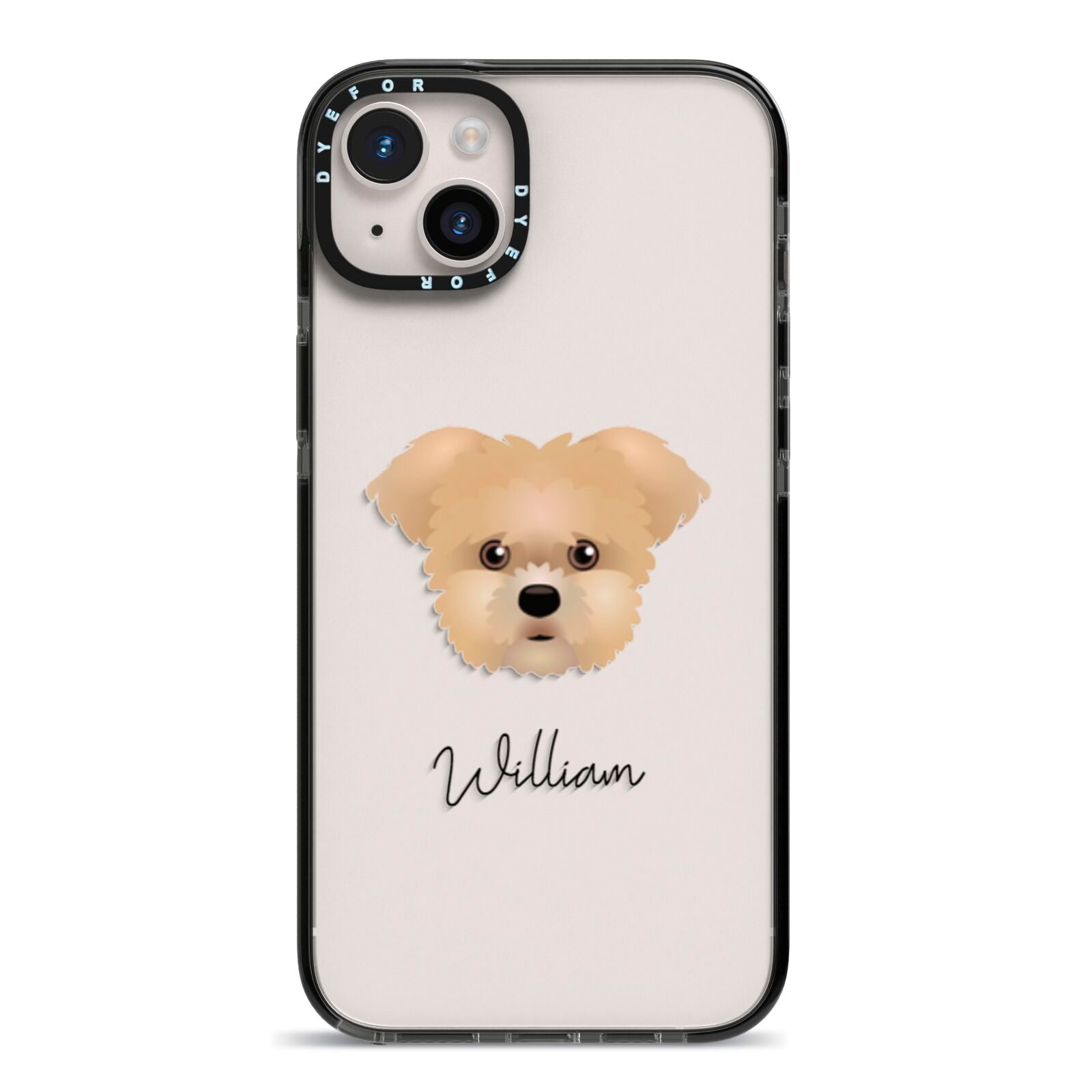 Morkie Personalised iPhone 14 Plus Black Impact Case on Silver phone