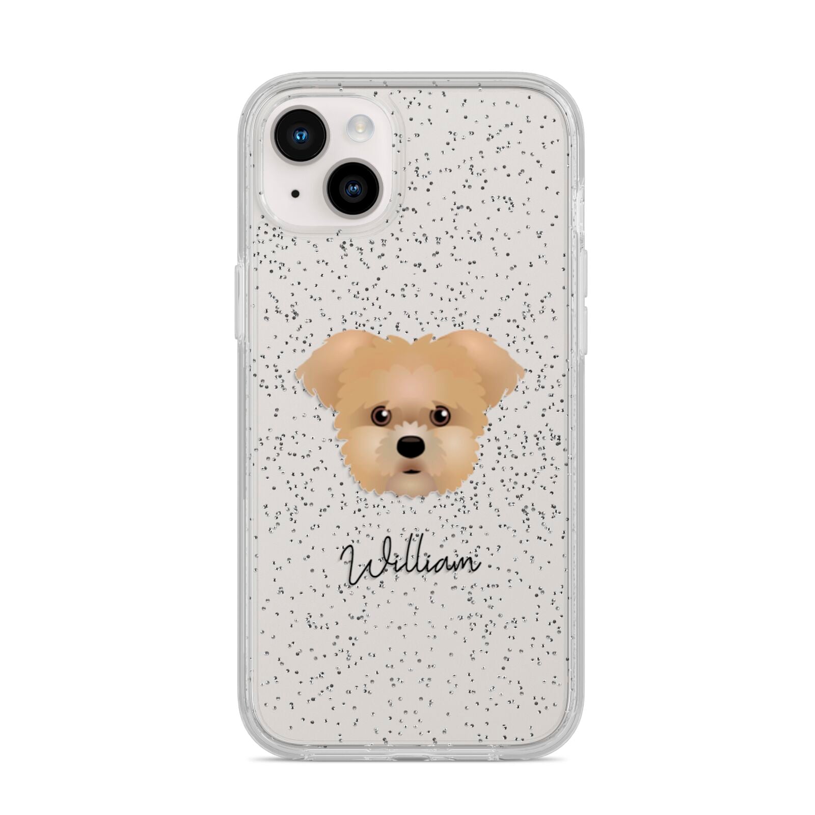 Morkie Personalised iPhone 14 Plus Glitter Tough Case Starlight