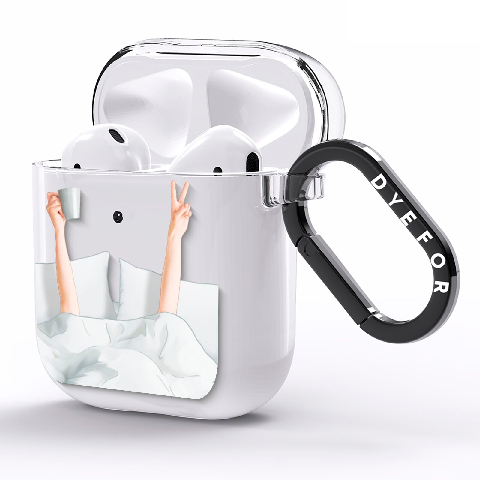 Morning Coffee AirPods Clear Case Side Image