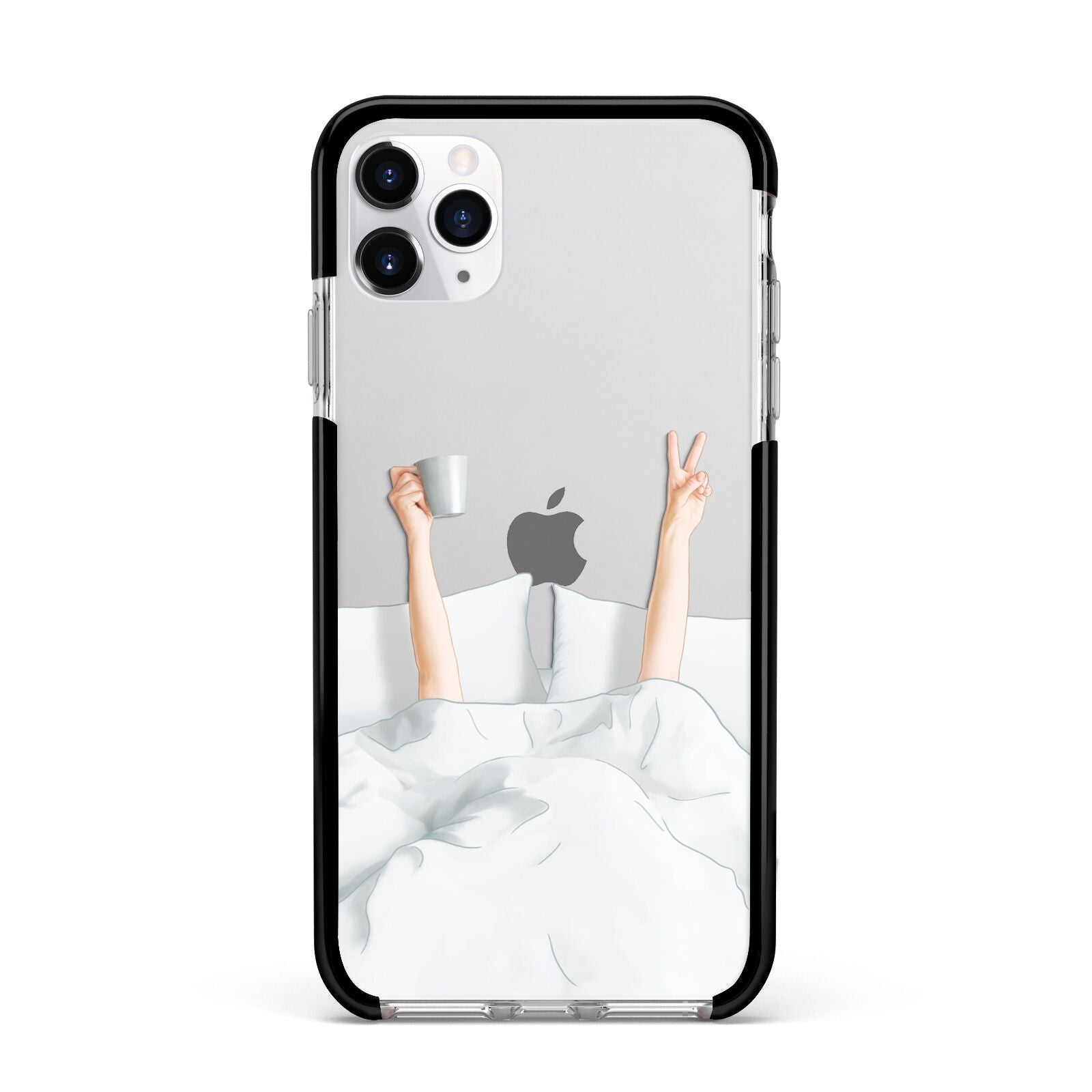 Morning Coffee Apple iPhone 11 Pro Max in Silver with Black Impact Case