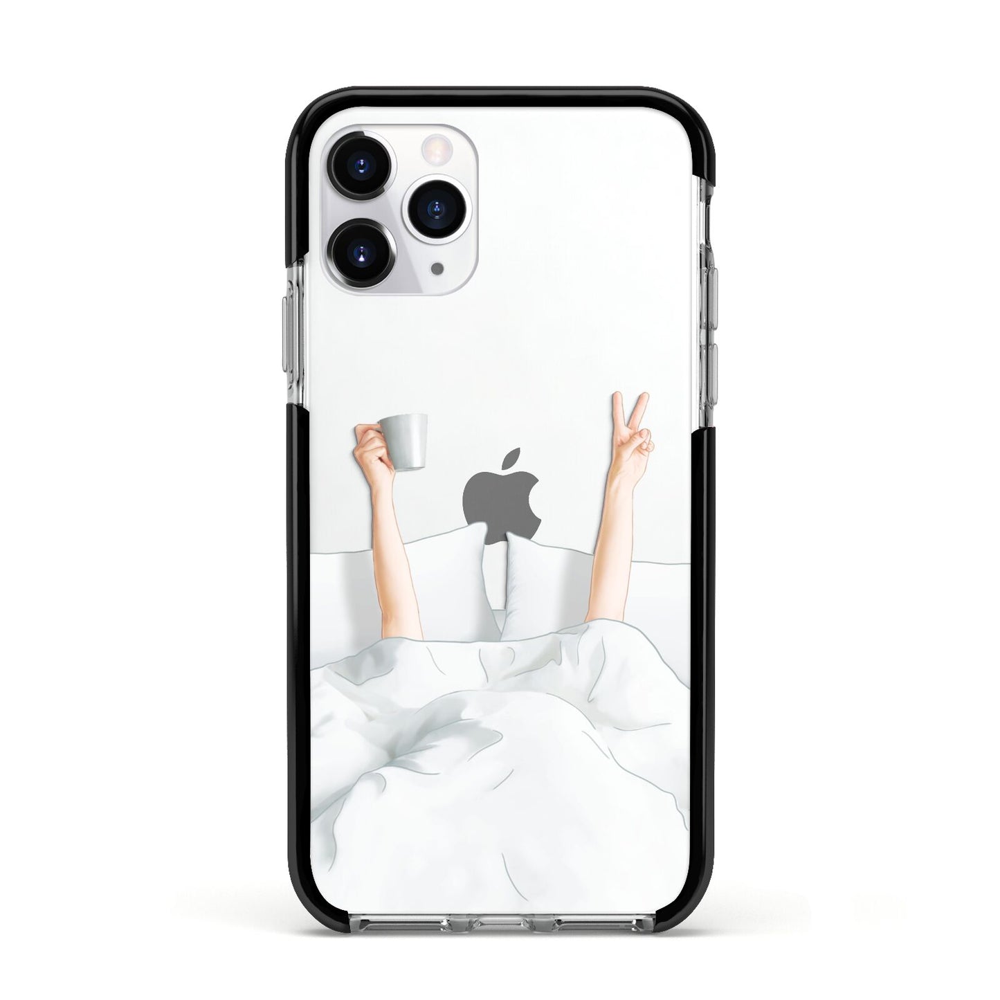 Morning Coffee Apple iPhone 11 Pro in Silver with Black Impact Case