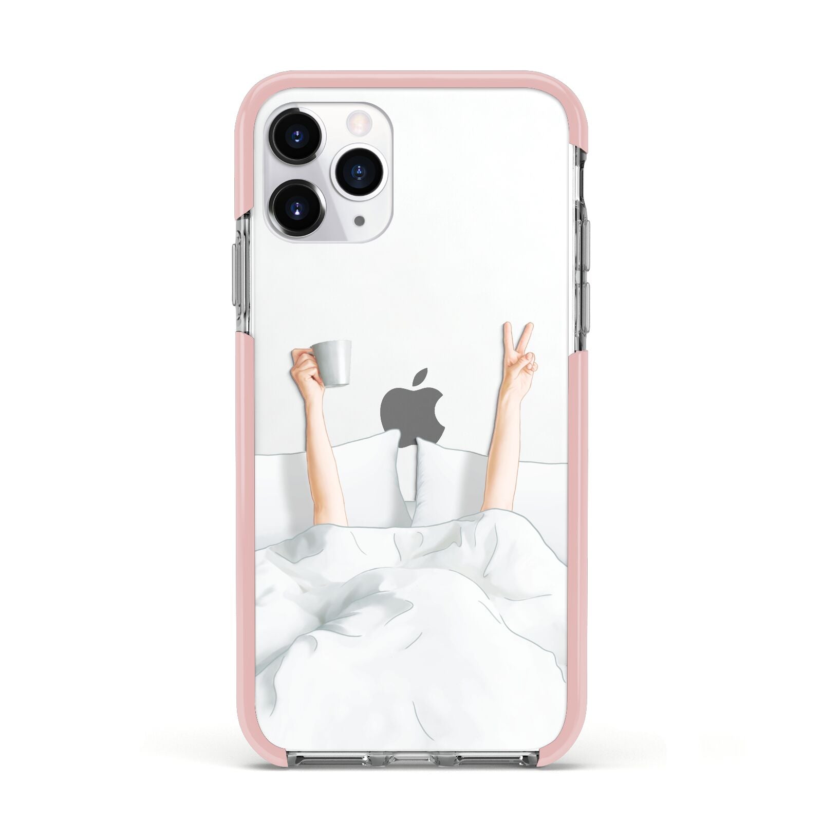 Morning Coffee Apple iPhone 11 Pro in Silver with Pink Impact Case