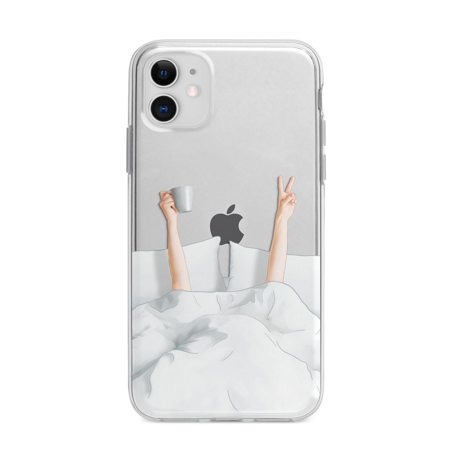 Morning Coffee Apple iPhone 11 in White with Bumper Case