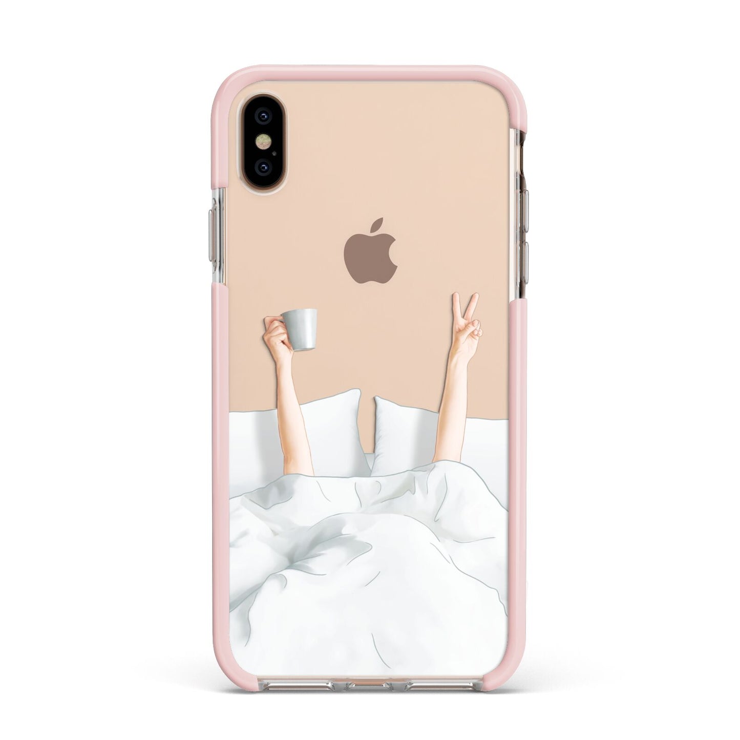 Morning Coffee Apple iPhone Xs Max Impact Case Pink Edge on Gold Phone