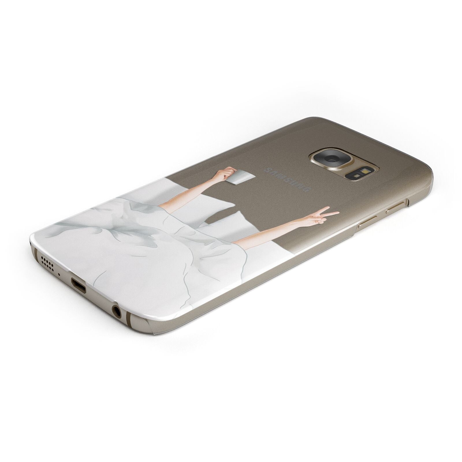 Morning Coffee Protective Samsung Galaxy Case Angled Image