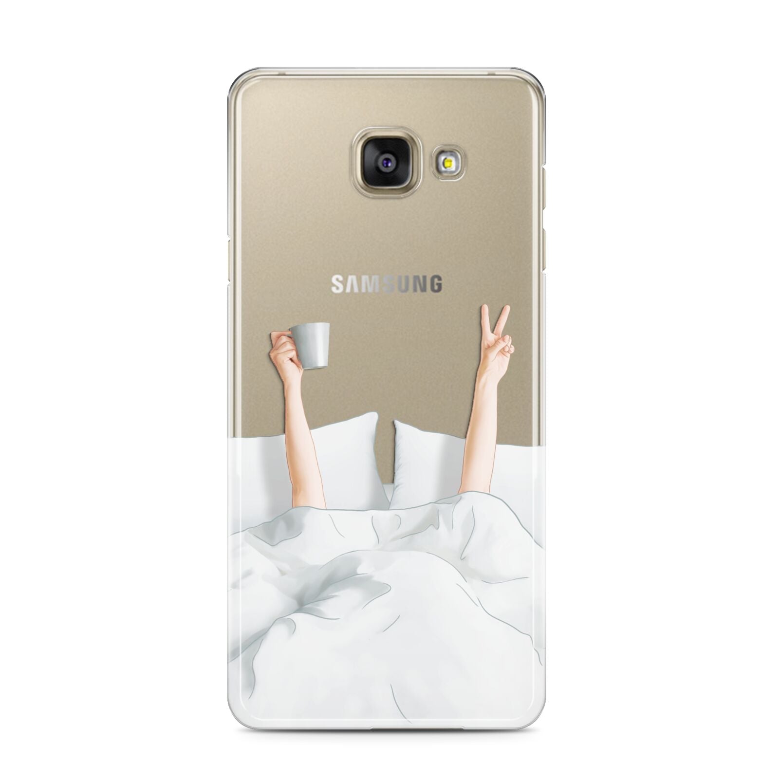 Morning Coffee Samsung Galaxy A3 2016 Case on gold phone