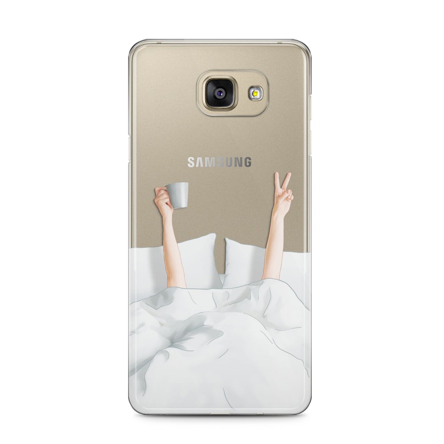Morning Coffee Samsung Galaxy A5 2016 Case on gold phone