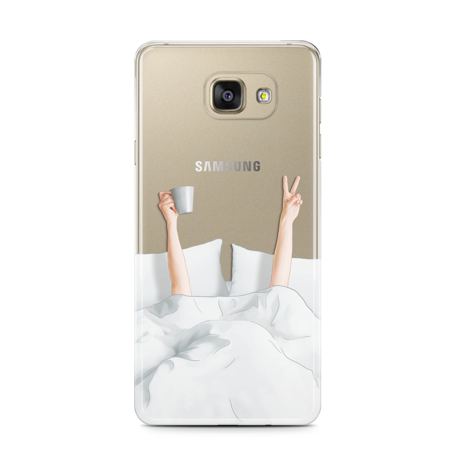 Morning Coffee Samsung Galaxy A7 2016 Case on gold phone