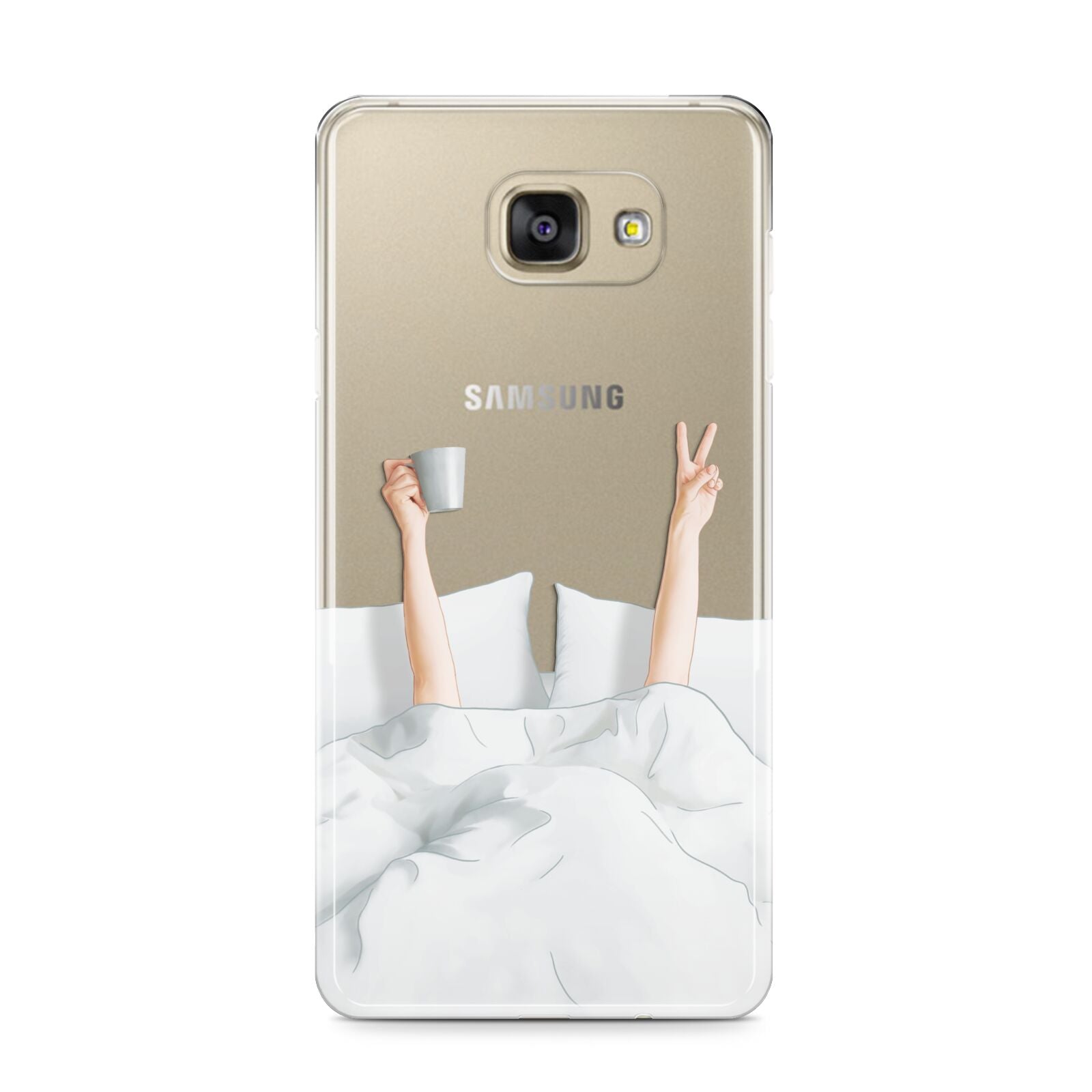 Morning Coffee Samsung Galaxy A9 2016 Case on gold phone