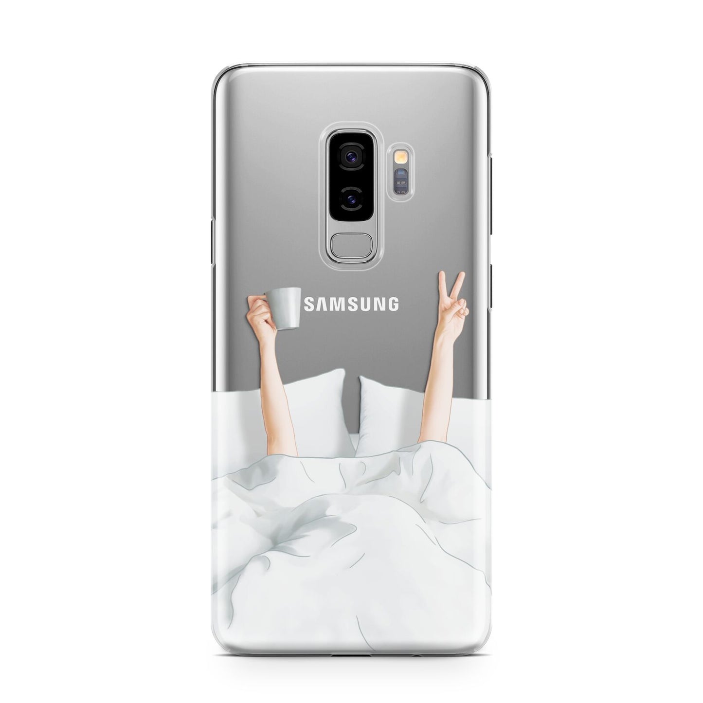 Morning Coffee Samsung Galaxy S9 Plus Case on Silver phone