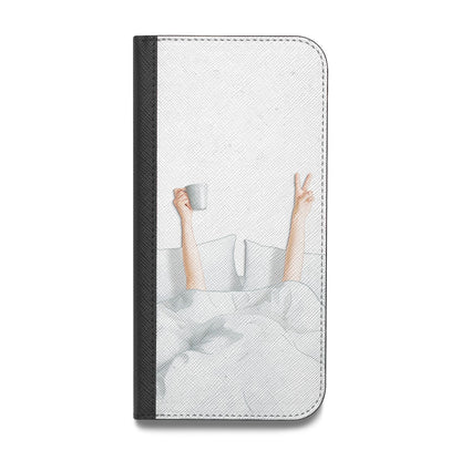 Morning Coffee Vegan Leather Flip iPhone Case