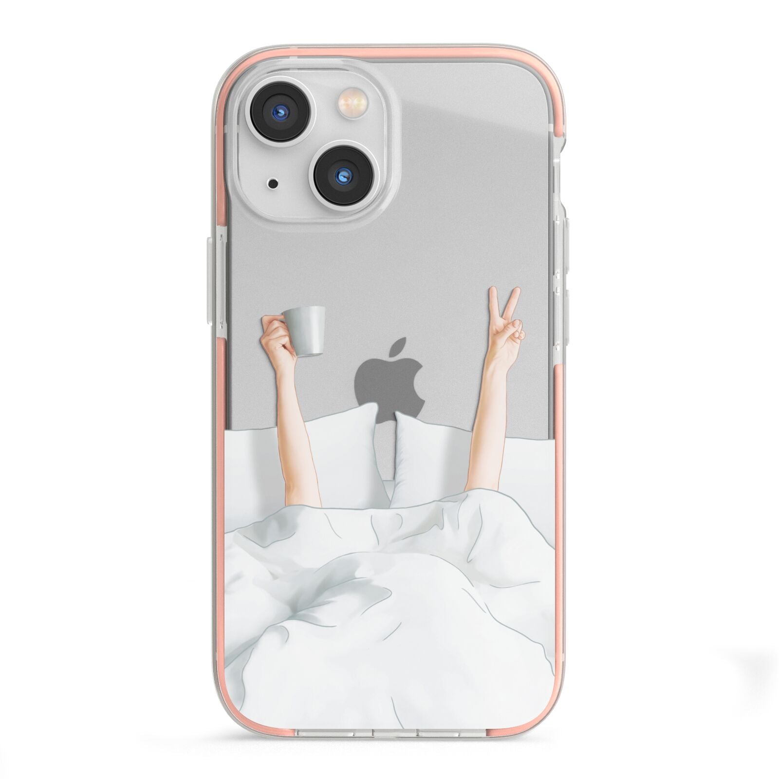 Morning Coffee iPhone 13 Mini TPU Impact Case with Pink Edges