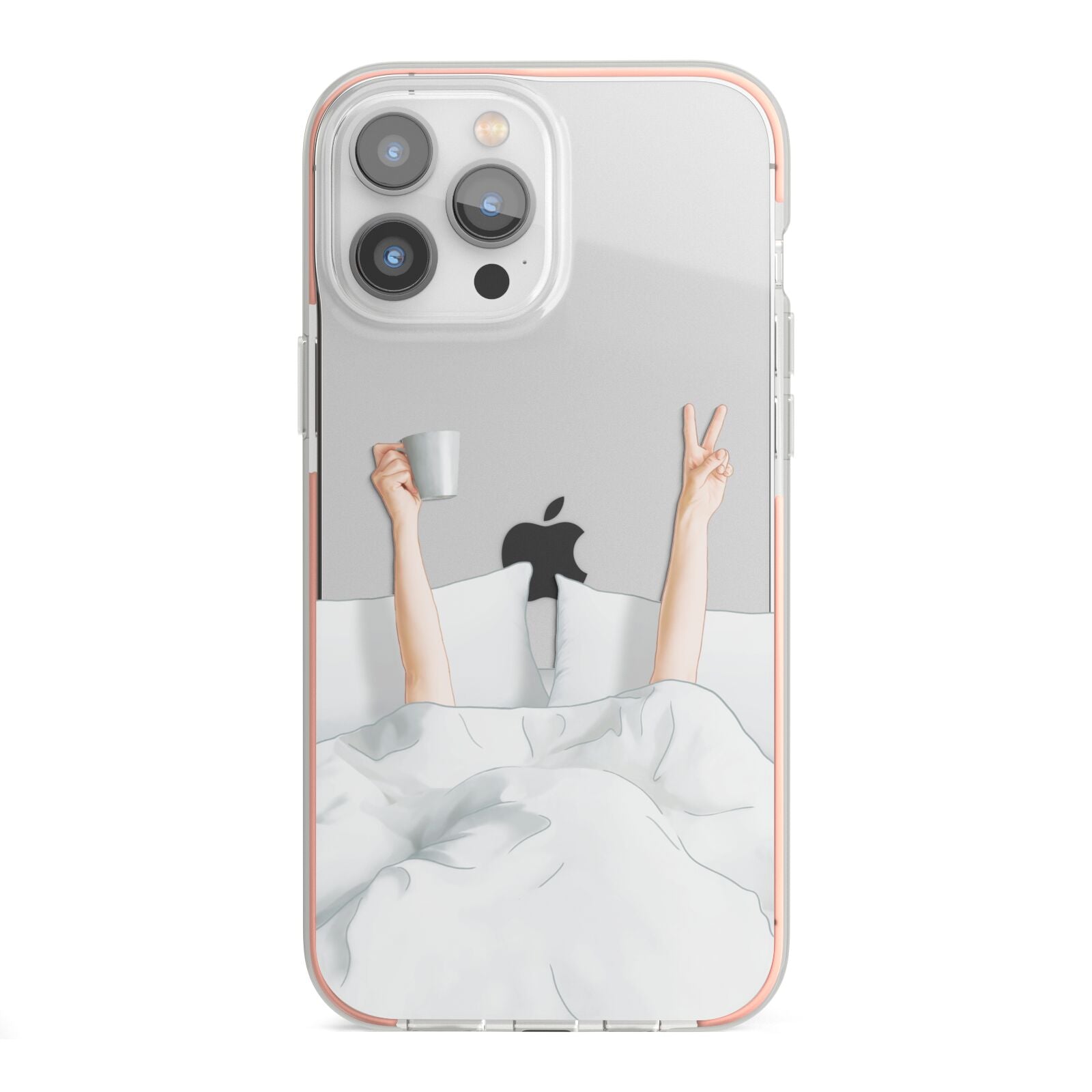 Morning Coffee iPhone 13 Pro Max TPU Impact Case with Pink Edges