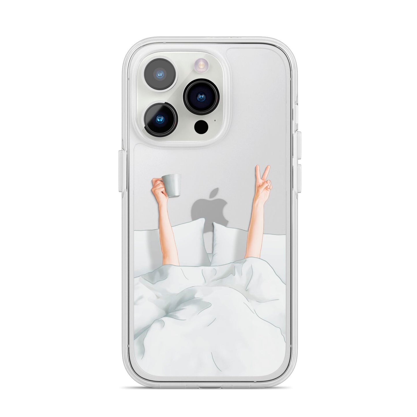 Morning Coffee iPhone 14 Pro Clear Tough Case Silver