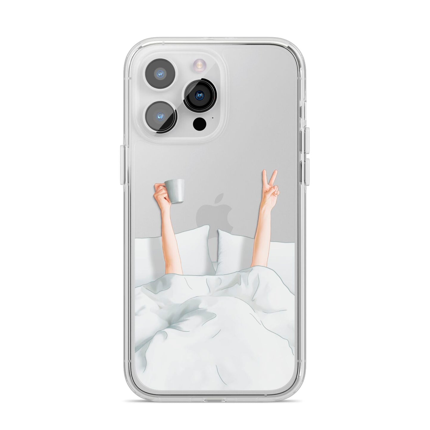 Morning Coffee iPhone 14 Pro Max Clear Tough Case Silver