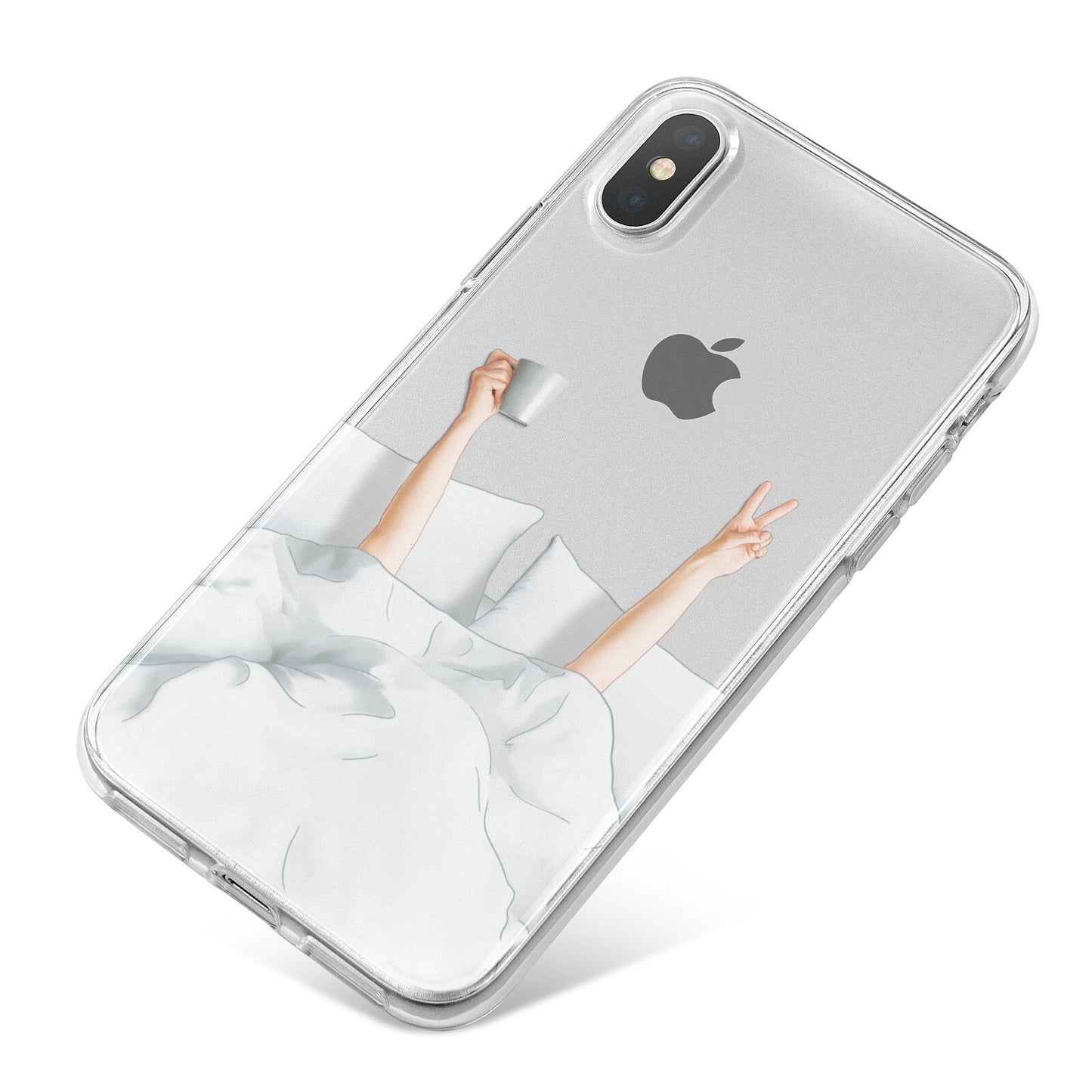 Morning Coffee iPhone X Bumper Case on Silver iPhone