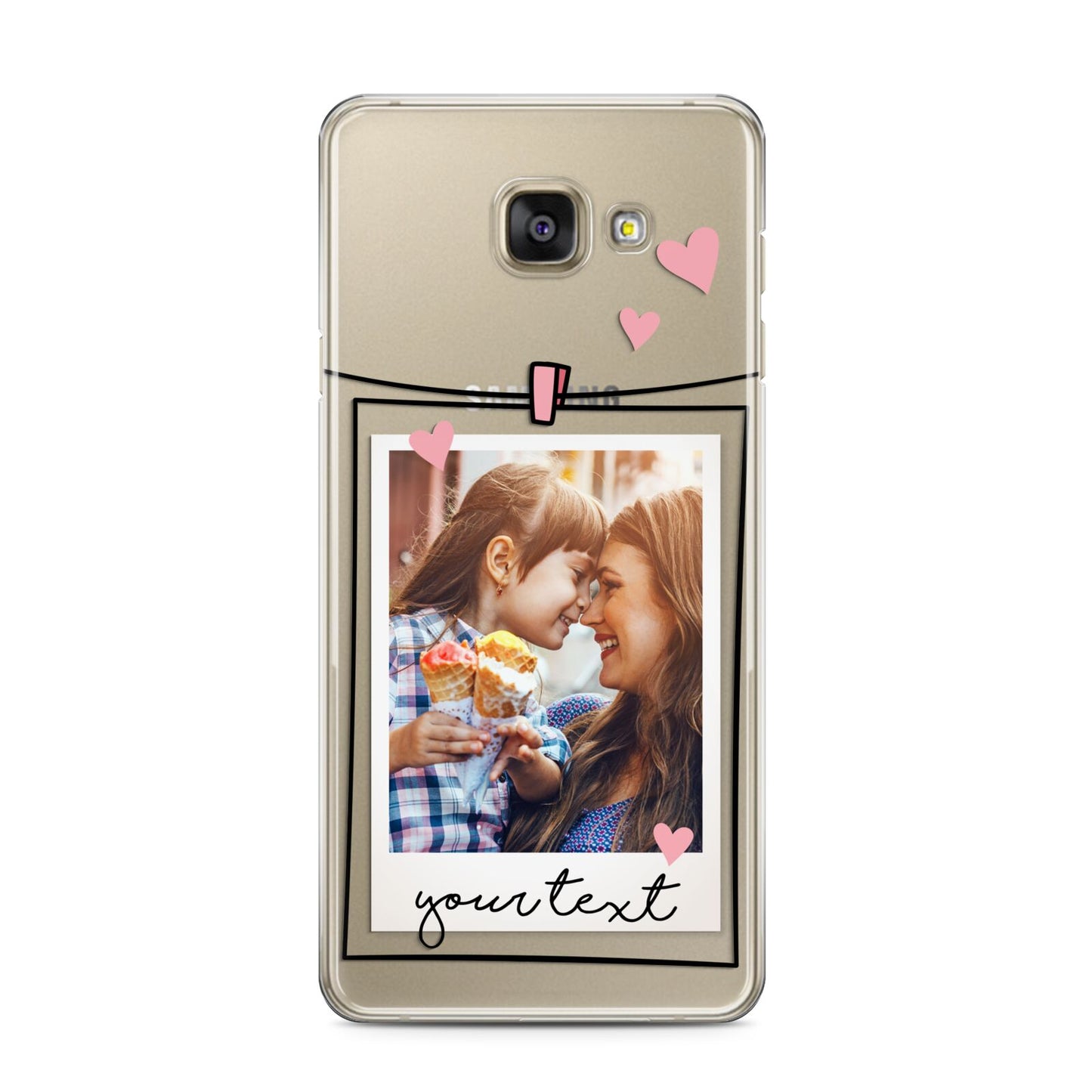 Mother s Day Photo Samsung Galaxy A3 2016 Case on gold phone