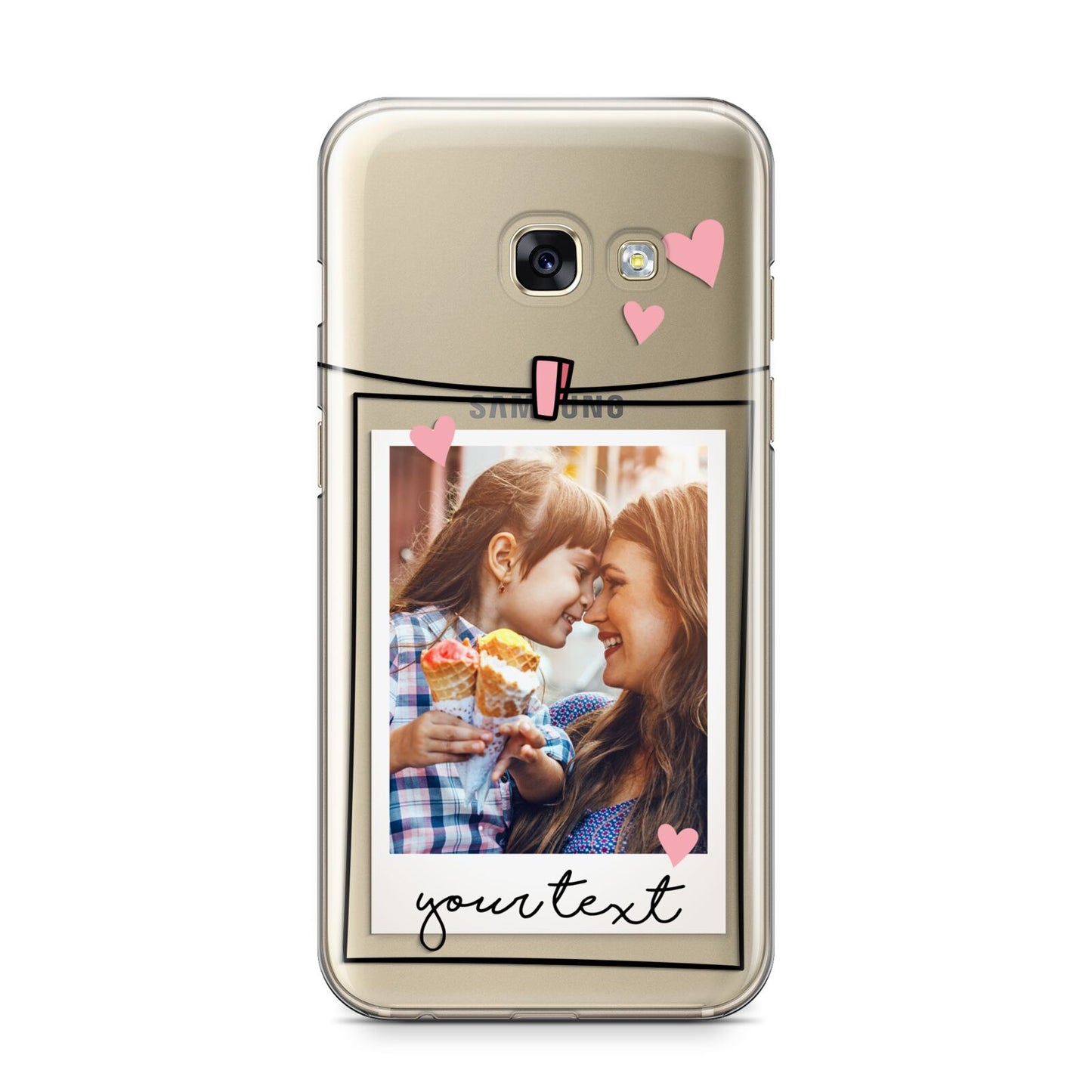 Mother s Day Photo Samsung Galaxy A3 2017 Case on gold phone