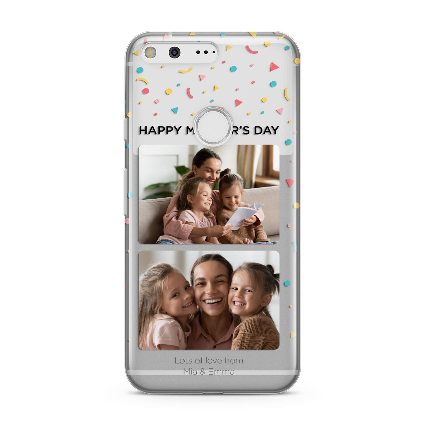 Mothers Day Confetti Photos with Names Google Pixel Case