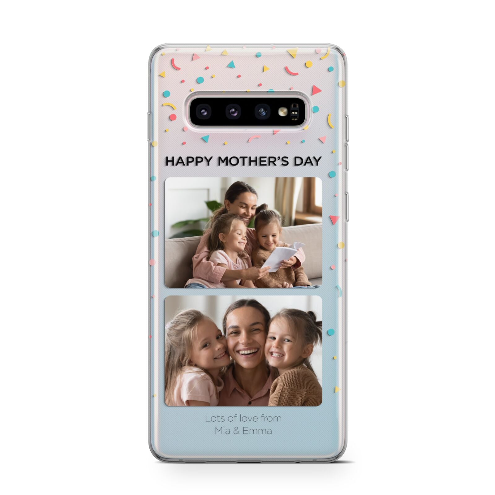 Mothers Day Confetti Photos with Names Protective Samsung Galaxy Case