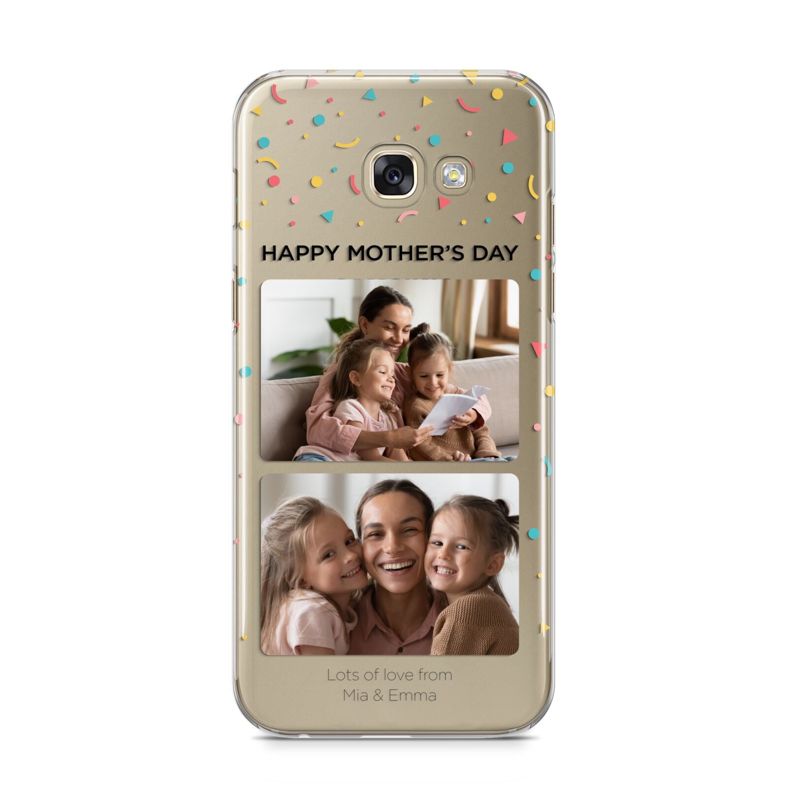 Mothers Day Confetti Photos with Names Samsung Galaxy A5 2017 Case on gold phone