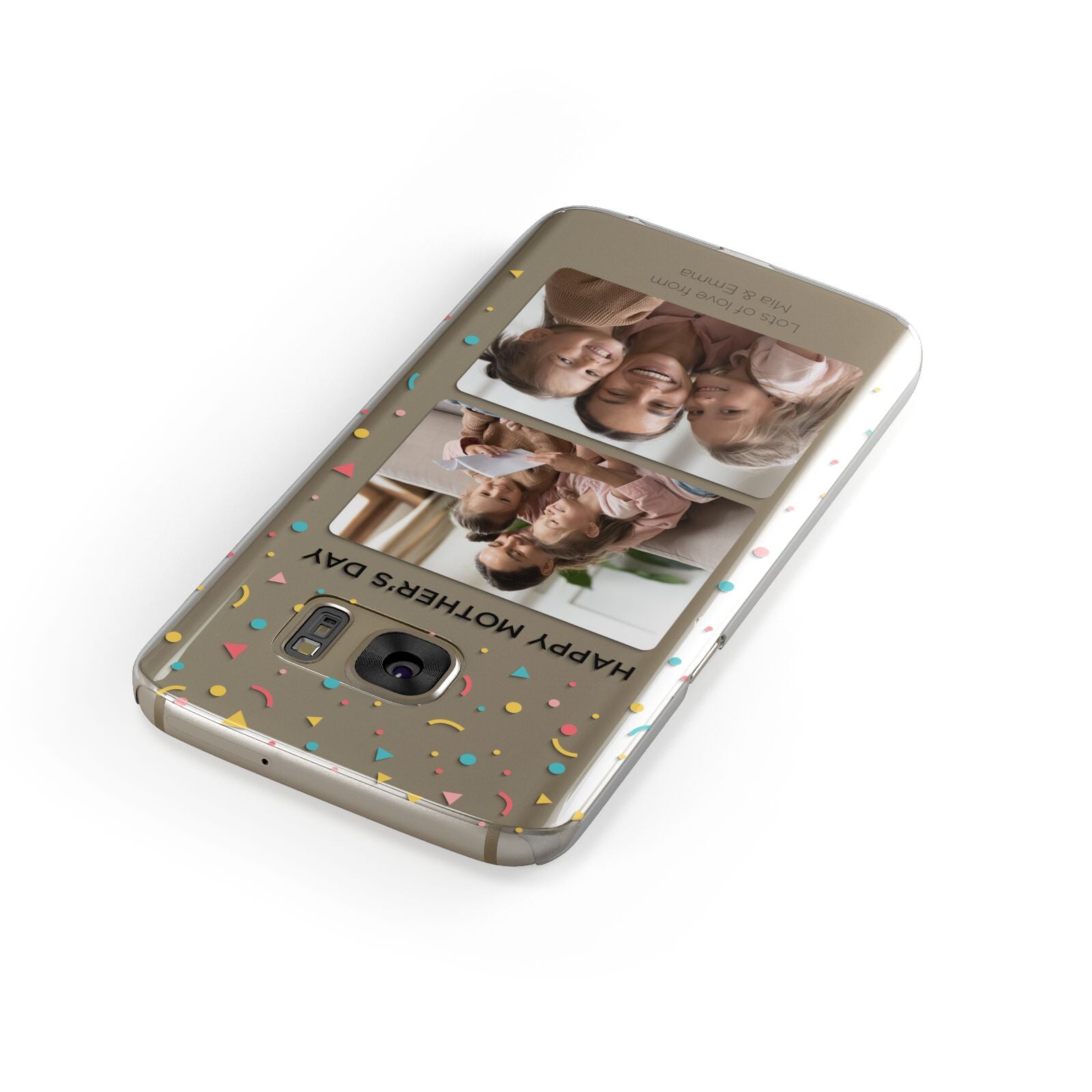 Mothers Day Confetti Photos with Names Samsung Galaxy Case Front Close Up