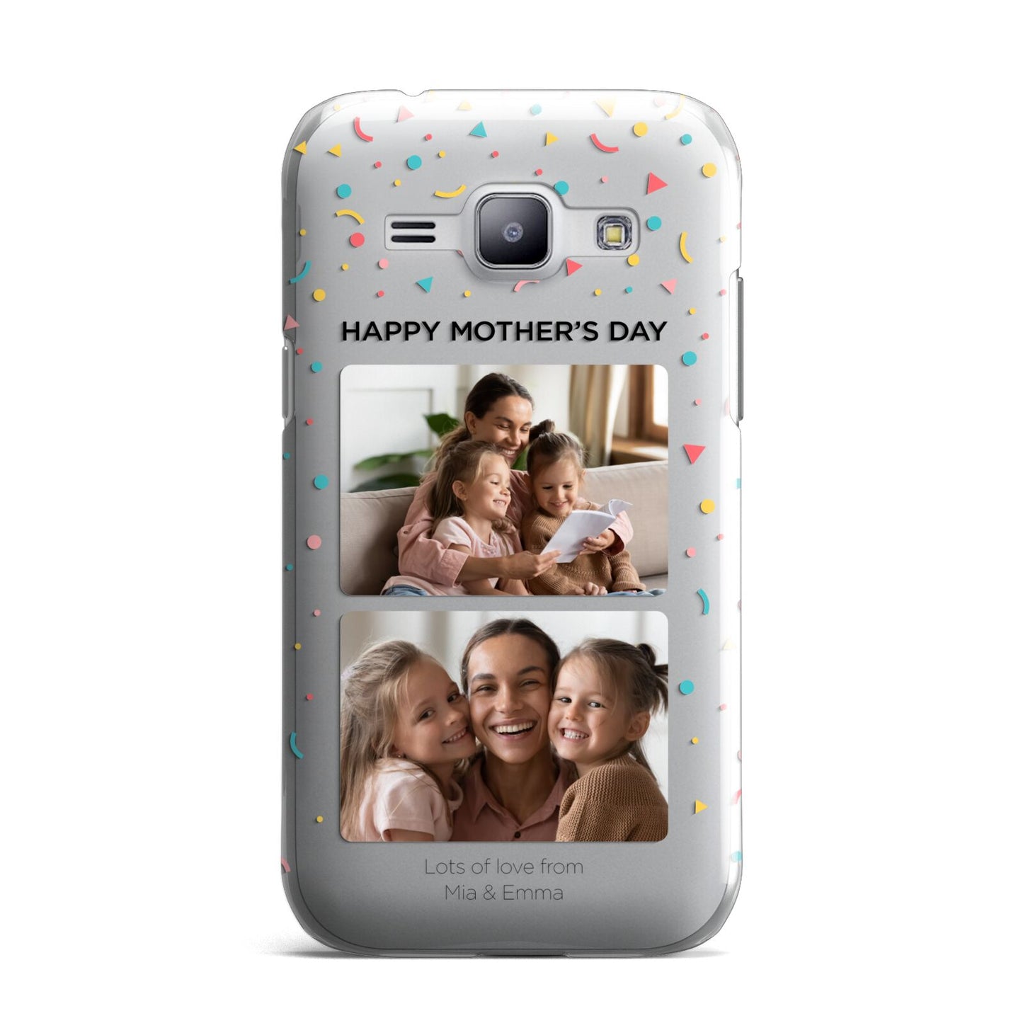 Mothers Day Confetti Photos with Names Samsung Galaxy J1 2015 Case