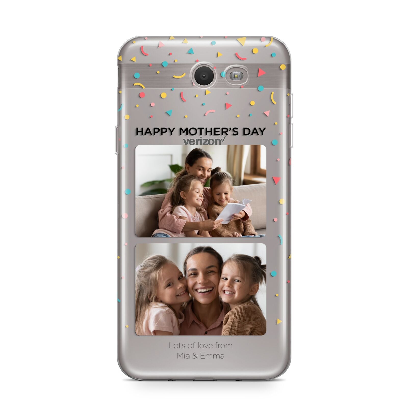 Mothers Day Confetti Photos with Names Samsung Galaxy J7 2017 Case