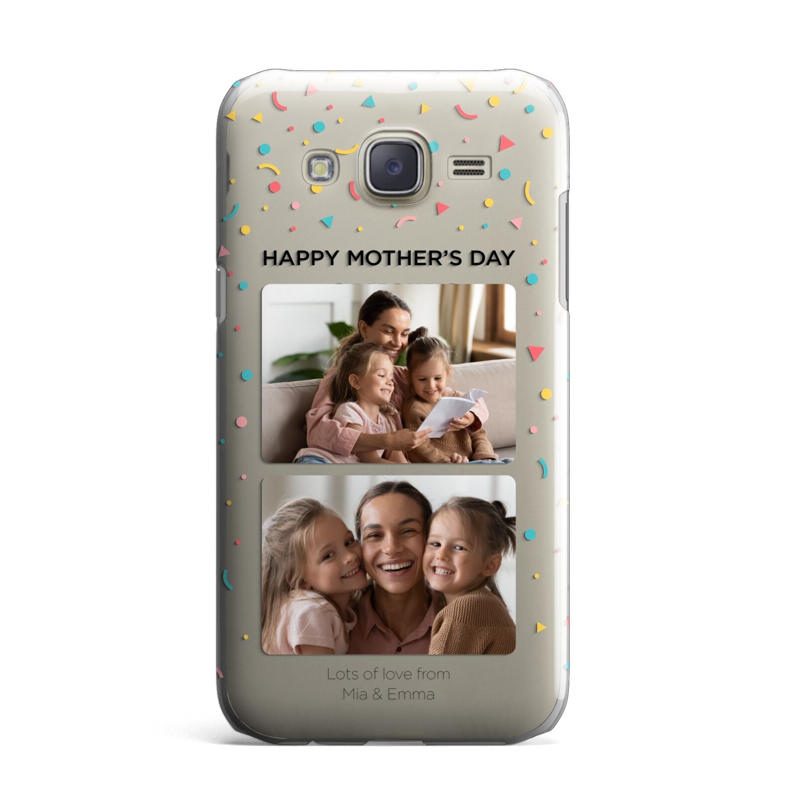 Mothers Day Confetti Photos with Names Samsung Galaxy J7 Case