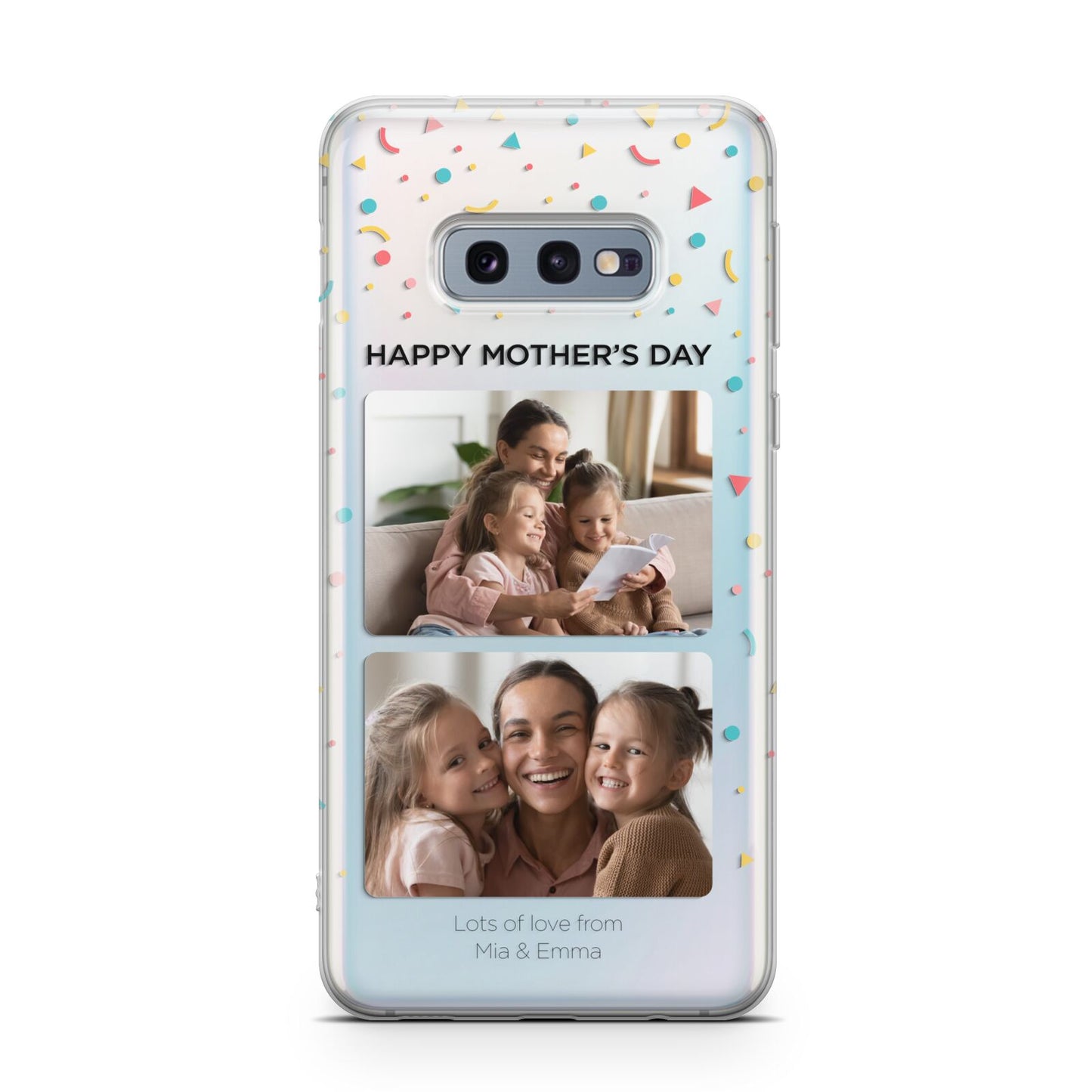 Mothers Day Confetti Photos with Names Samsung Galaxy S10E Case