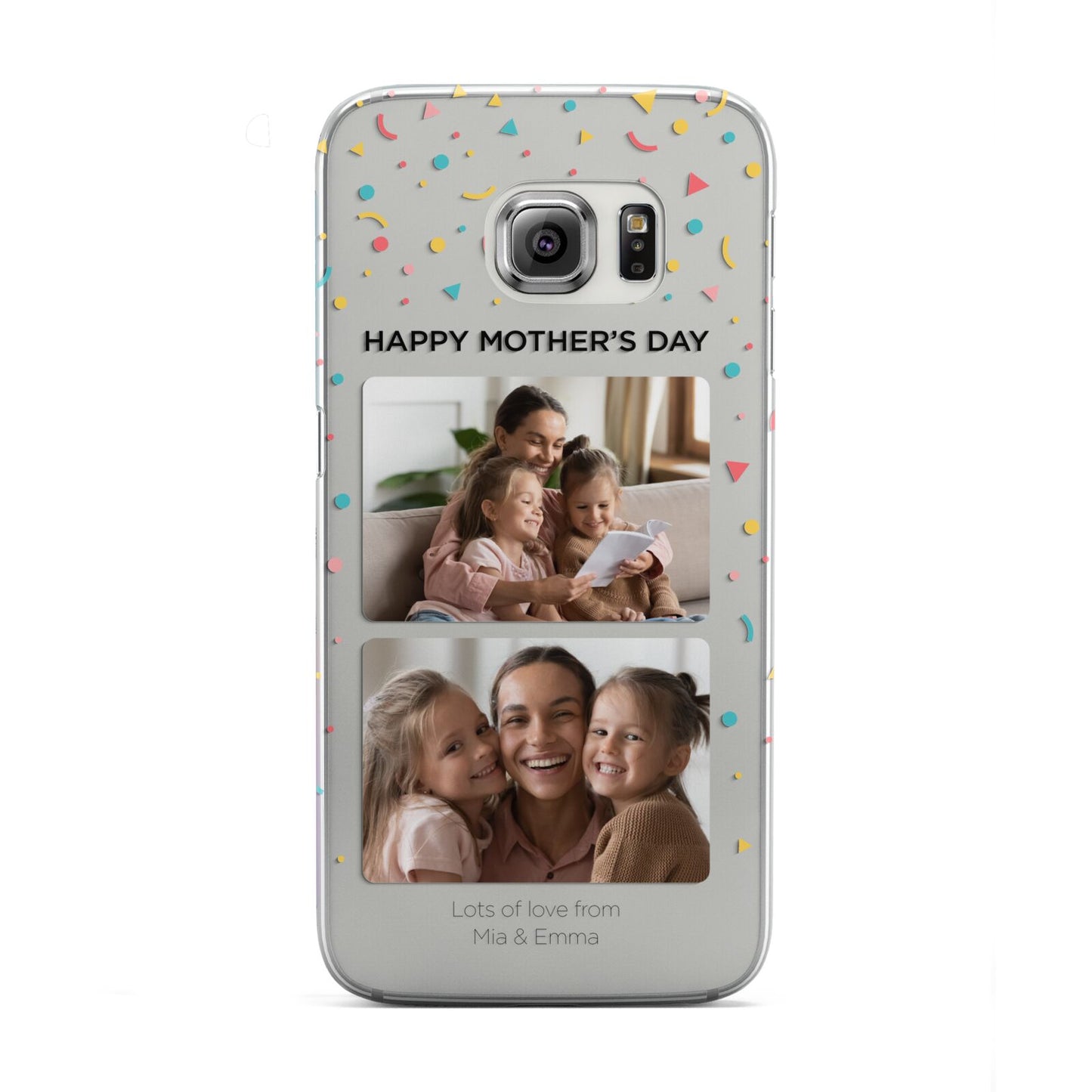 Mothers Day Confetti Photos with Names Samsung Galaxy S6 Edge Case