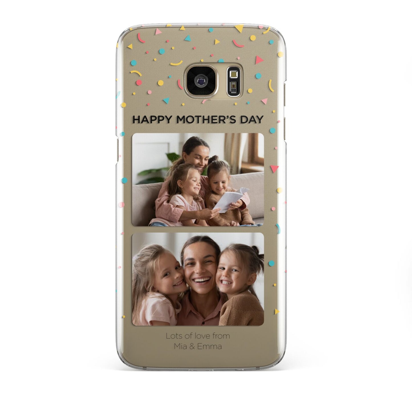 Mothers Day Confetti Photos with Names Samsung Galaxy S7 Edge Case