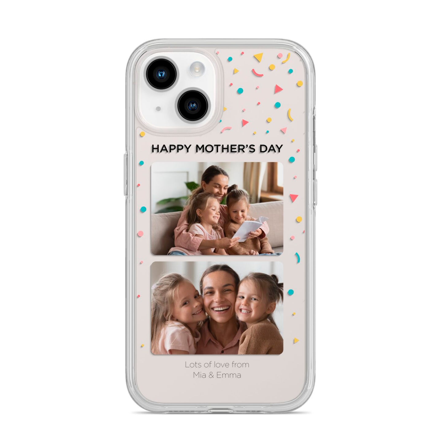 Mothers Day Confetti Photos with Names iPhone 14 Clear Tough Case Starlight